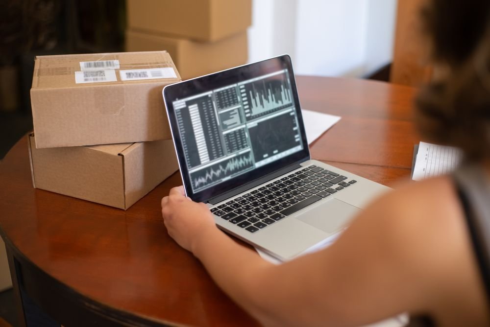 Profissional acompanhando os números da empresa no notebook